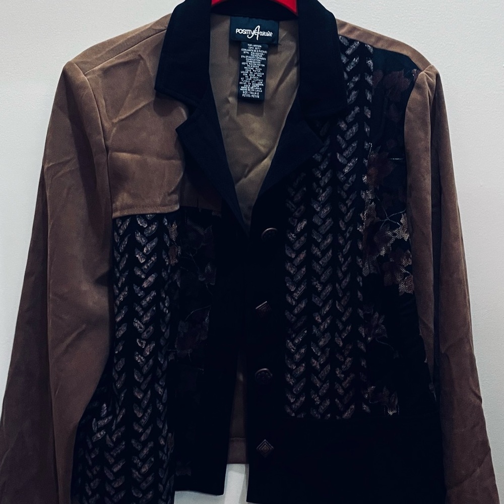 Positive Attitude Brown and Black Blazer